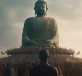 Scienceandcocktails many people worshiping a big statue of budd 24855af3 19aa 4408 be12 768543c58c16