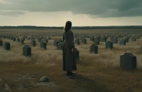 Scienceandcocktails woman looking at fields of dead bodies sci b98f3d83 8e5a 4ecd a20a 4d345675215c